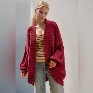 Double Take Full Size Open Front Long Sleeve Cardigan